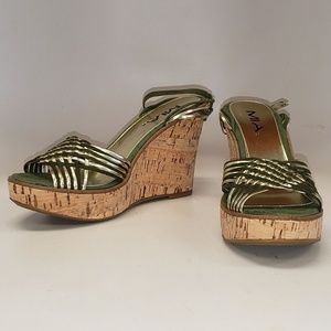 MIA 'Paradise' Leather Wedge Sandals